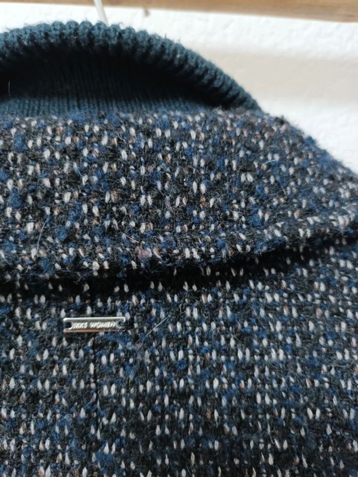 Manteau en laine très chaud bleu marine IKKS Women taille M - photo numéro 7