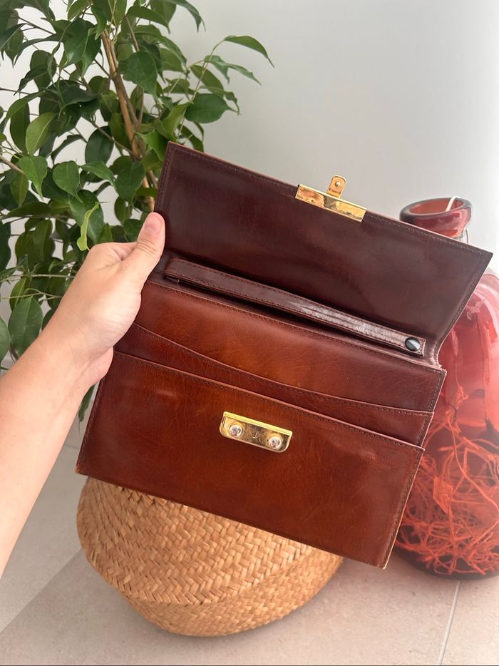 Pochette en cuir marron - photo numéro 4