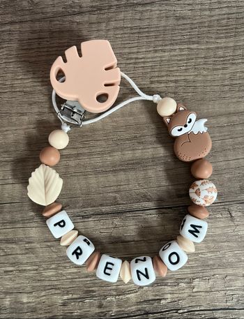 Attache tétine personnalisée renard