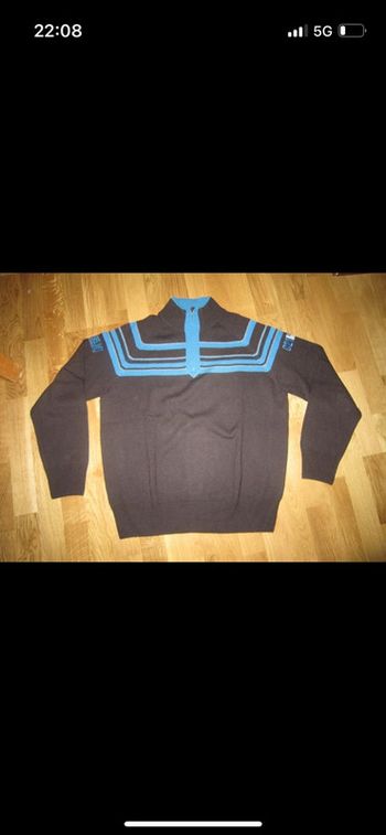 Pull en laine riverwods marron turquoise très bon état L