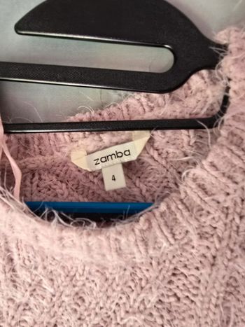 Pull rose style pilou zamba taille 4