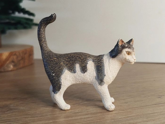 Schleich Chat gris et blanc Figurine Animal domestique - photo numéro 2