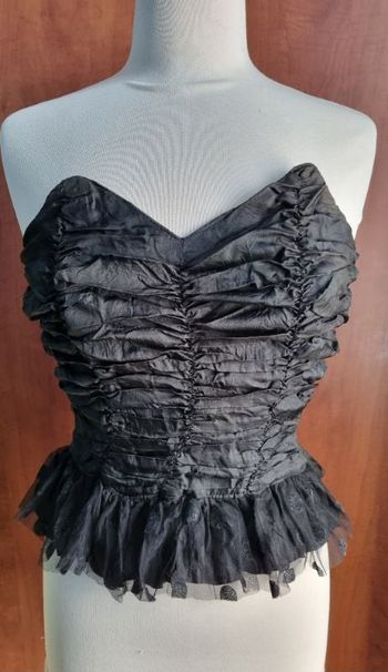 Bustier corset noir avec effet dentelle Taille Unique