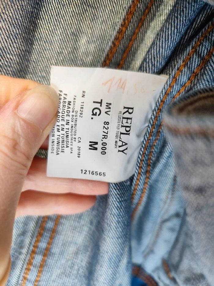 Blouson en jean bleu Replay taille M - photo numéro 6