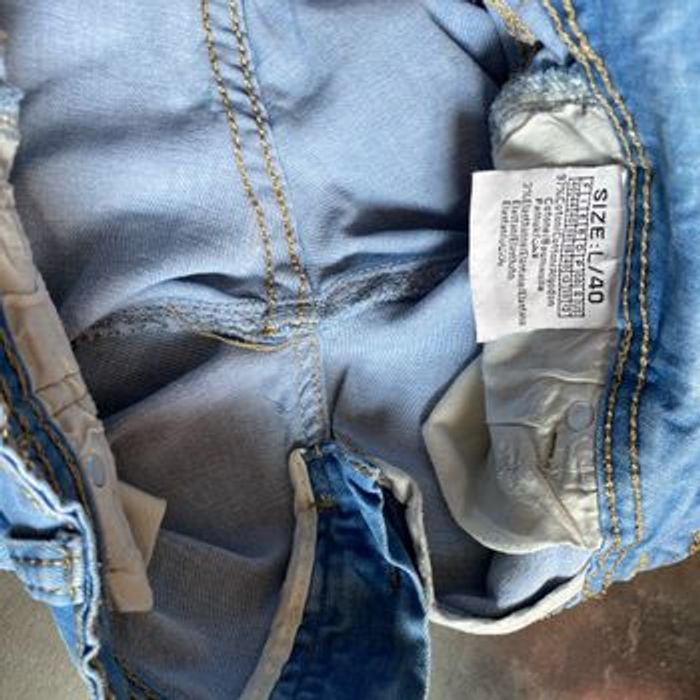 Short en jeans stretch dentelle blanche sous les poches 40 - photo numéro 10