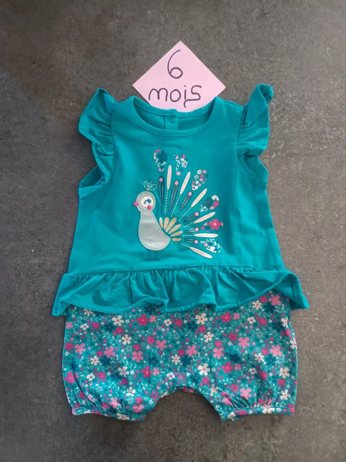 Barboteuse paon 6 mois