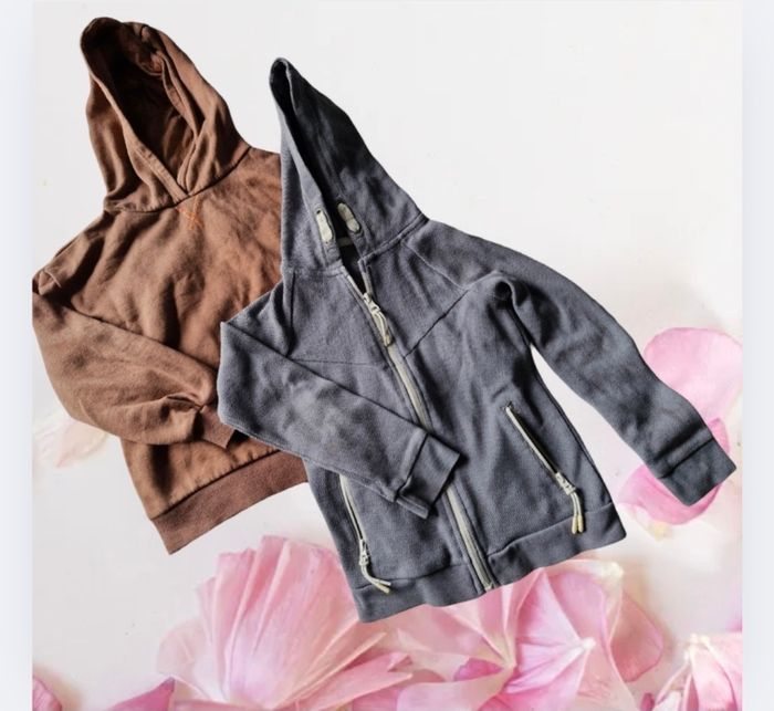 2 sweets à capuche dont 1 zippé