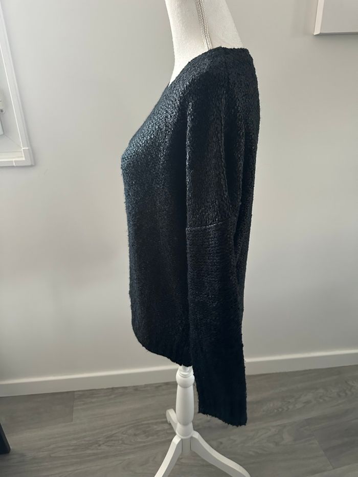 Pull oversize en maille huilée noire T38/40 M/L - photo numéro 3
