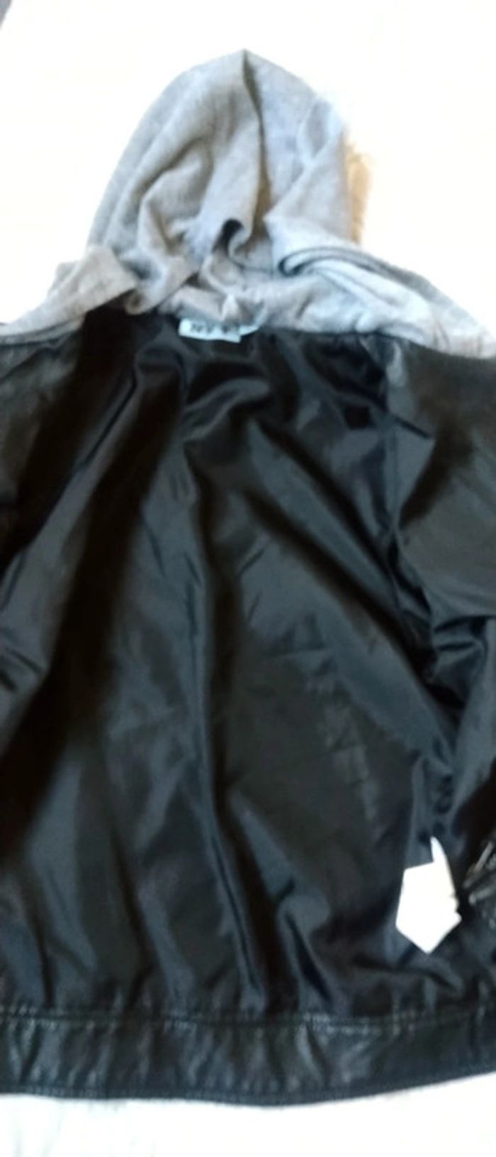 Blouson bombers avec capuche noir fille 10 ans NKY - photo numéro 13