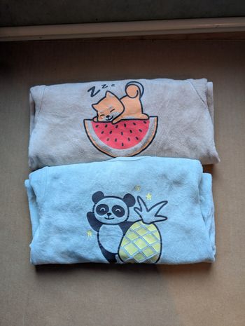 Lot 2  pyjamas molleton