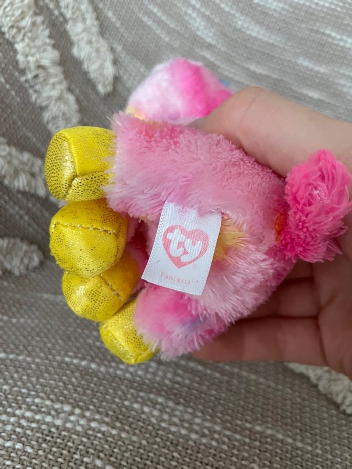 Peluche doudou 18cm TY licorne à tâche multicolore très bon état - photo numéro 4