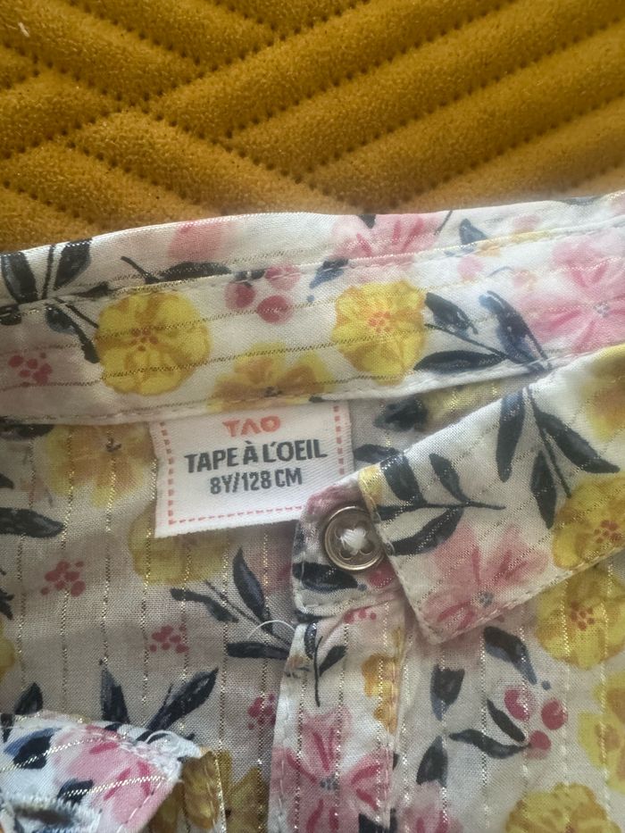 Chemise fleurie avec fils doré - photo numéro 3