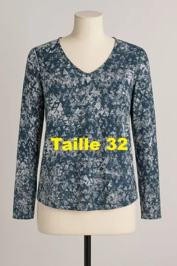 Tunique bleu jeans blanc rose Q/S Taille 32