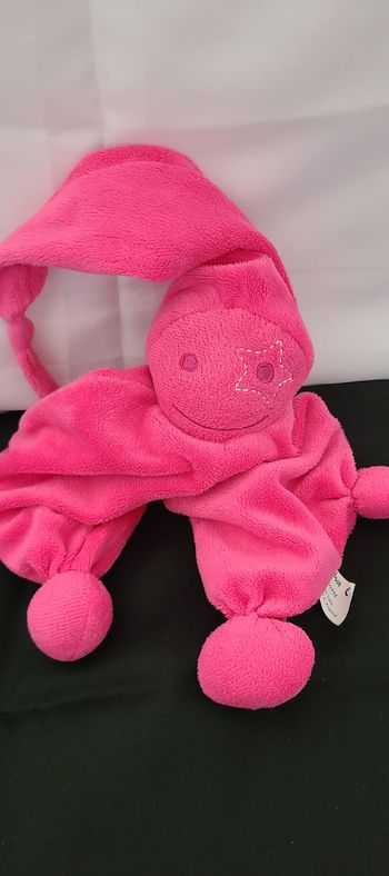 Doudou plat Lutin rose Fushia Domiva Poyet Motte