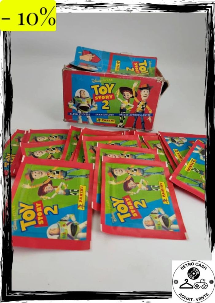 Toy Story 2 de 1999 Lot 25 paquets neufs dont 2 ouverts mais vignettes neuves Images Stickers Panini