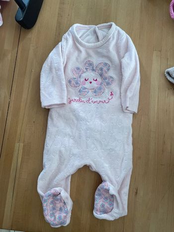 Pyjama velours rose 9 mois  du pareil au même