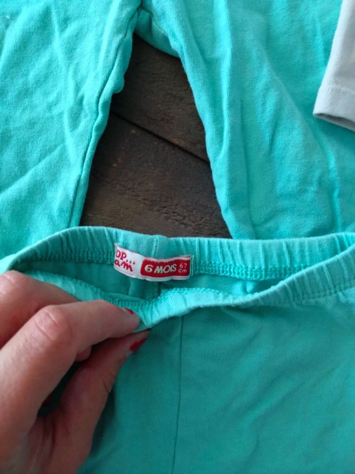 Lot de 4 leggings et une culotte bébé fille 6 mois - photo numéro 7