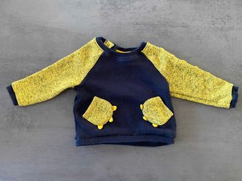 Pull moltoné marine/jaune Du Pareil Au Même