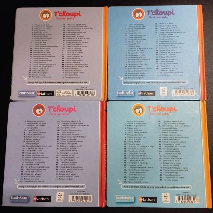 Lot de 4 Livres enfant Nathan T'choupi - photo numéro 2