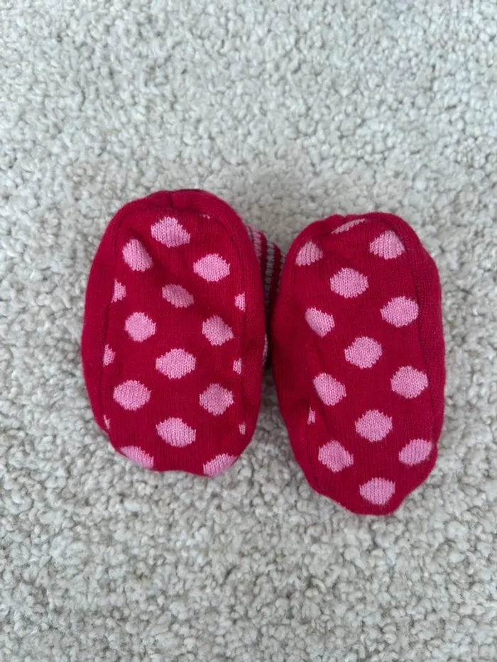 Chaussons souples souris rouge plutôt chaud mixte - catimini - 6 mois environ - photo numéro 2