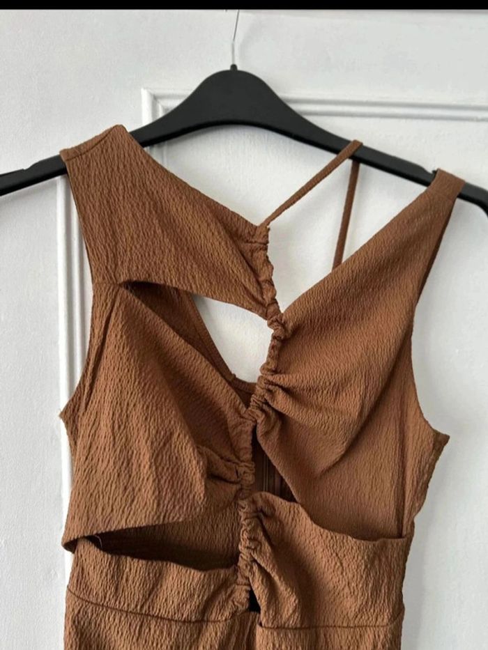 Robe courte sans manches asymétrique avec ouvertures marron taille S Pull & Bear - photo numéro 2