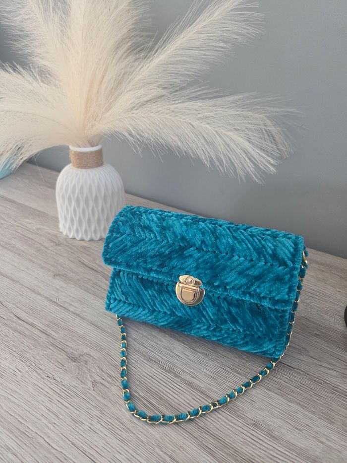 Sac a main Bleu Velvet - photo numéro 2
