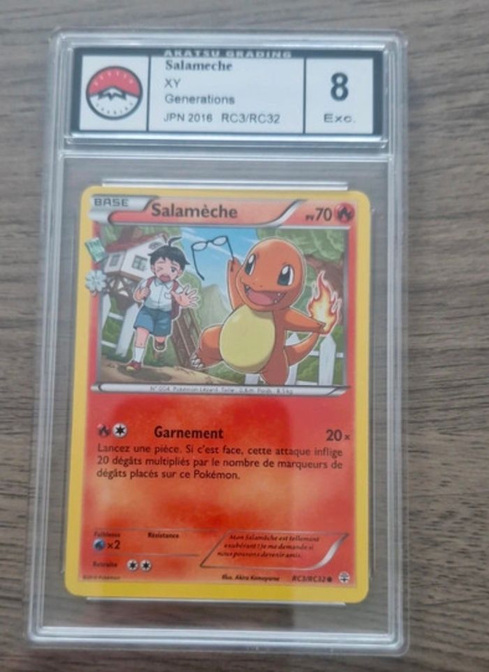Carte Pokémon Gradée Salameche PSA 8 année 2016 - photo numéro 2