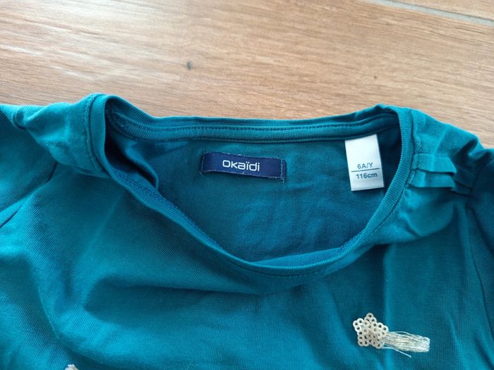 Ensemble jupe liberty noire et 2 tee shirt manches longues ( noir et bleu canard), 6 ans - photo numéro 5