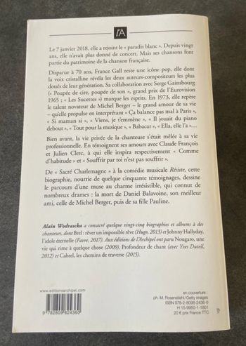 Livre France Gall Des amours, des chansons et des larmes