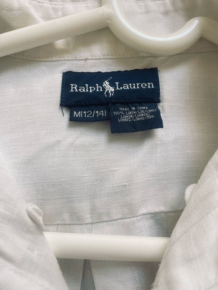 Chemise blanc lin Ralph Lauren 12/14 ans - photo numéro 3
