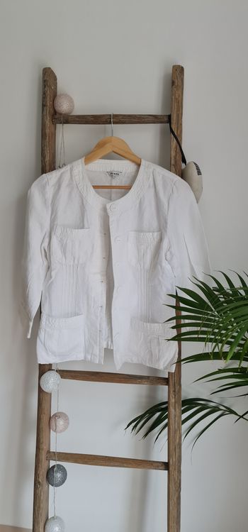 Veste en lin blanc taille 36 S bohème classique 