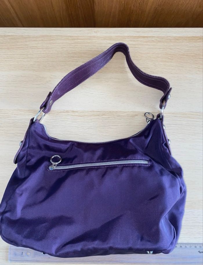Sac à main violet petit noeud Lancaster tissu Paris prune - photo numéro 5