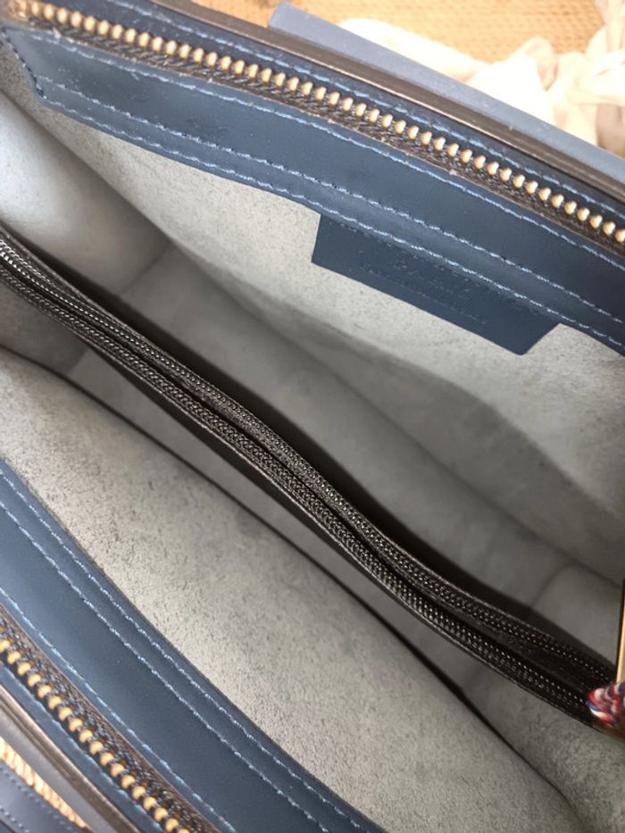 Maison Héritage | Sac cuir lisse bleu marine - photo numéro 11