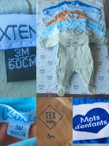 Lot de pyjamas légers garçon taille 3 mois