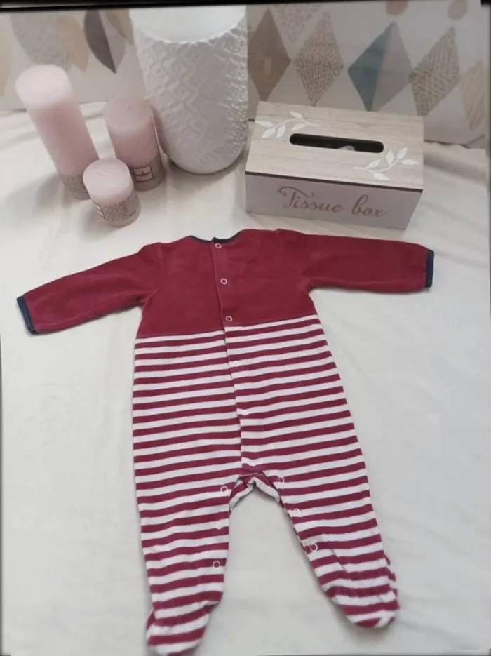 Grenouillère en velours mixte thème Noël Sergent Major 6 mois - photo numéro 3