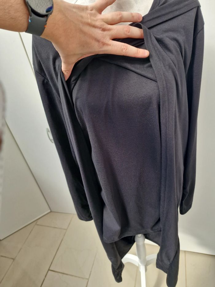 Sweat Ultra Long Noir Effet 3 Vêtements - photo numéro 4