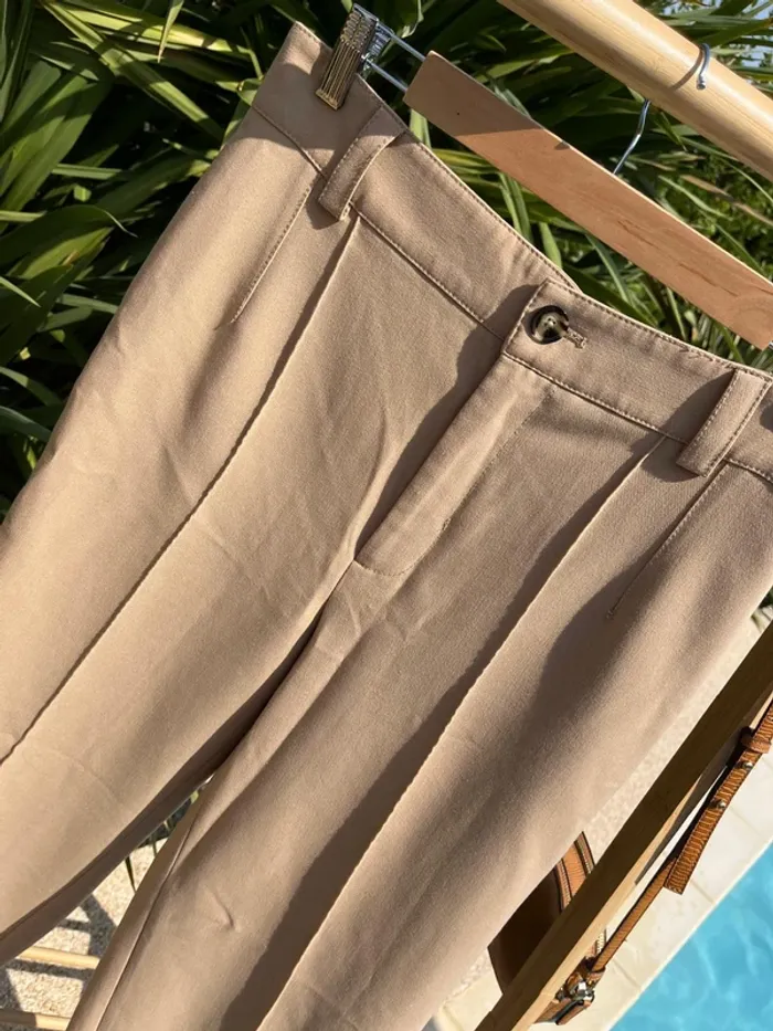 Pantalon droit Zara beige taille 38 - photo numéro 5