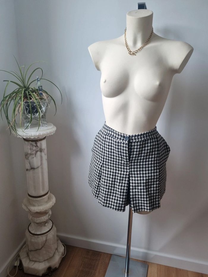 Short jupe Kookai motif damier en laine - photo numéro 3