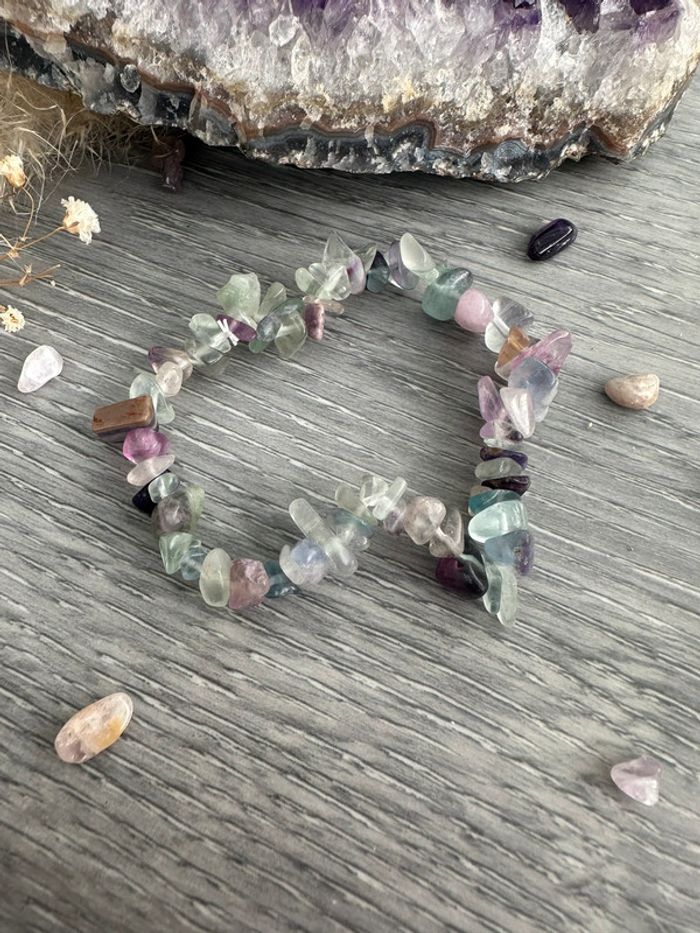 Bracelet en fluorite véritable du Mexique - Pierre véritable - photo numéro 2