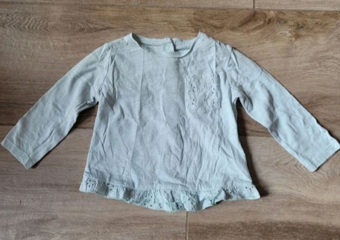 T-shirt manches longues broderie anglaise taille 12 mois