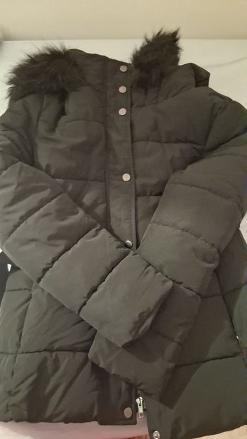 Doudoune longue fourrure noir