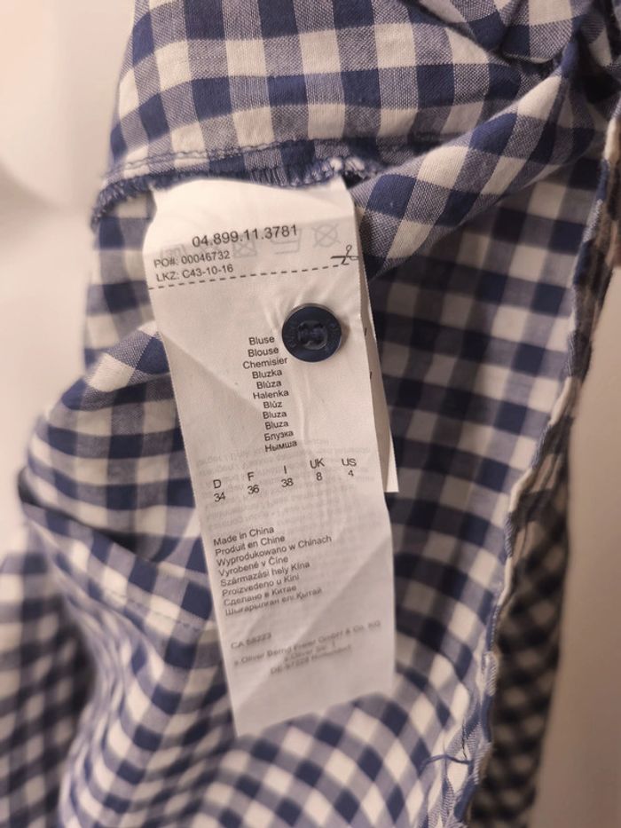 Chemise S.Oliver Femme Taille 34 Bleu-blanc - photo numéro 8