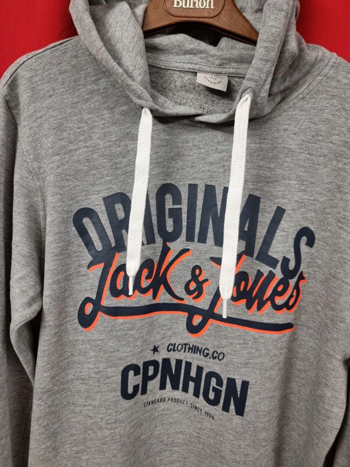 Jack & Jones sweat gris capuche * taille M * - photo numéro 2