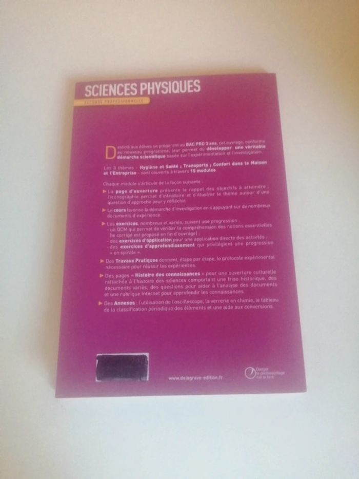 🌸Sciences physiques 2e Bac pro 3 ans de Nathalie Granjoux Neuf 🌸 - photo numéro 2