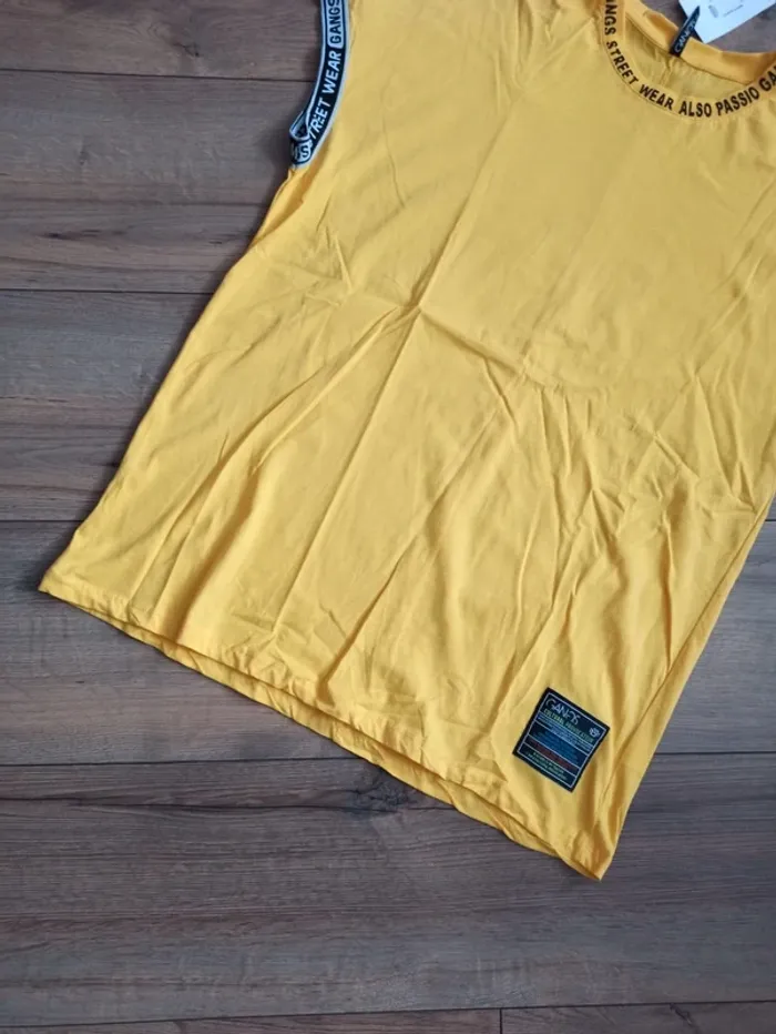 T-shirt homme jaune manches courtes taille L Gangs - photo numéro 3