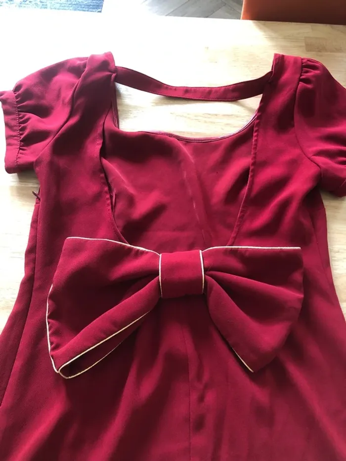 Robe bordeaux soirée T40 – nœud dos - photo numéro 3