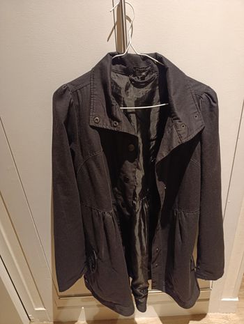 Veste mi-longue noire femme 40