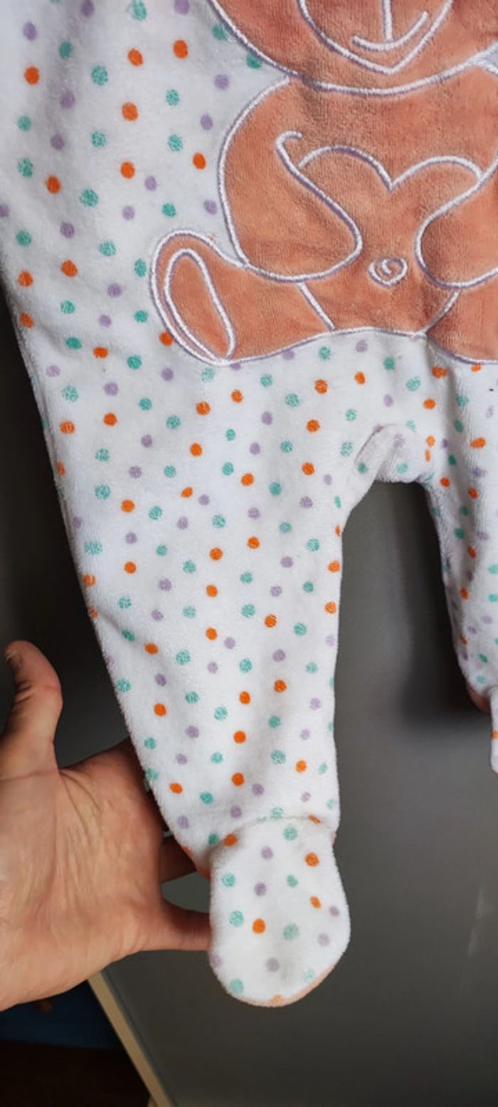 Pyjama ourson blanc et pois coloré 3 mois - photo numéro 4