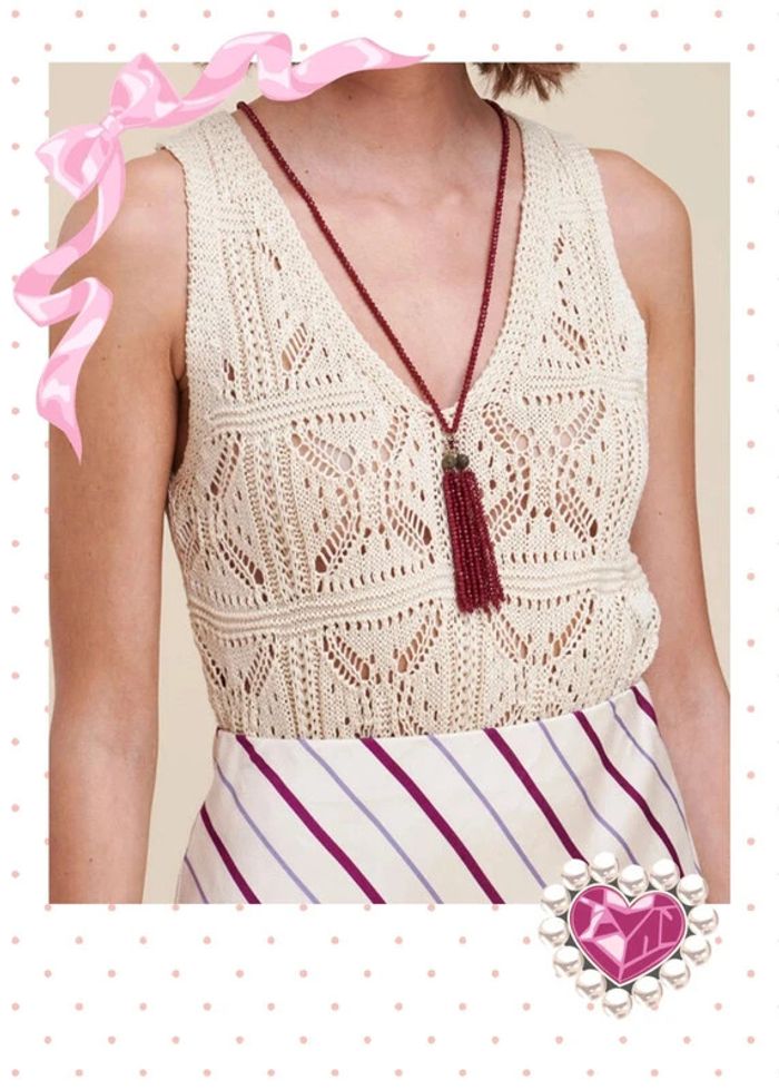 La fée maraboutée collier sautoir pieuvre en perles corail