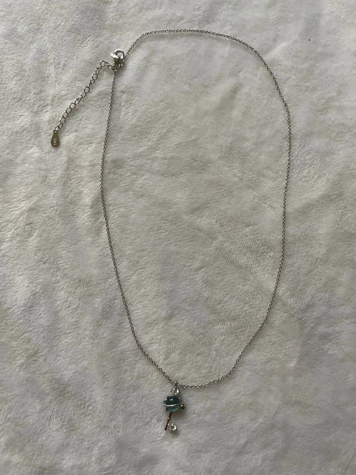 Collier planète clé bleu turquoise - photo numéro 4